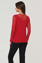 Anatomie KIM // Pima Cotton Long Sleeve Top w/ Mesh Sleeves