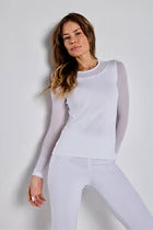 Anatomie KIM // Pima Cotton Long Sleeve Top w/ Mesh Sleeves